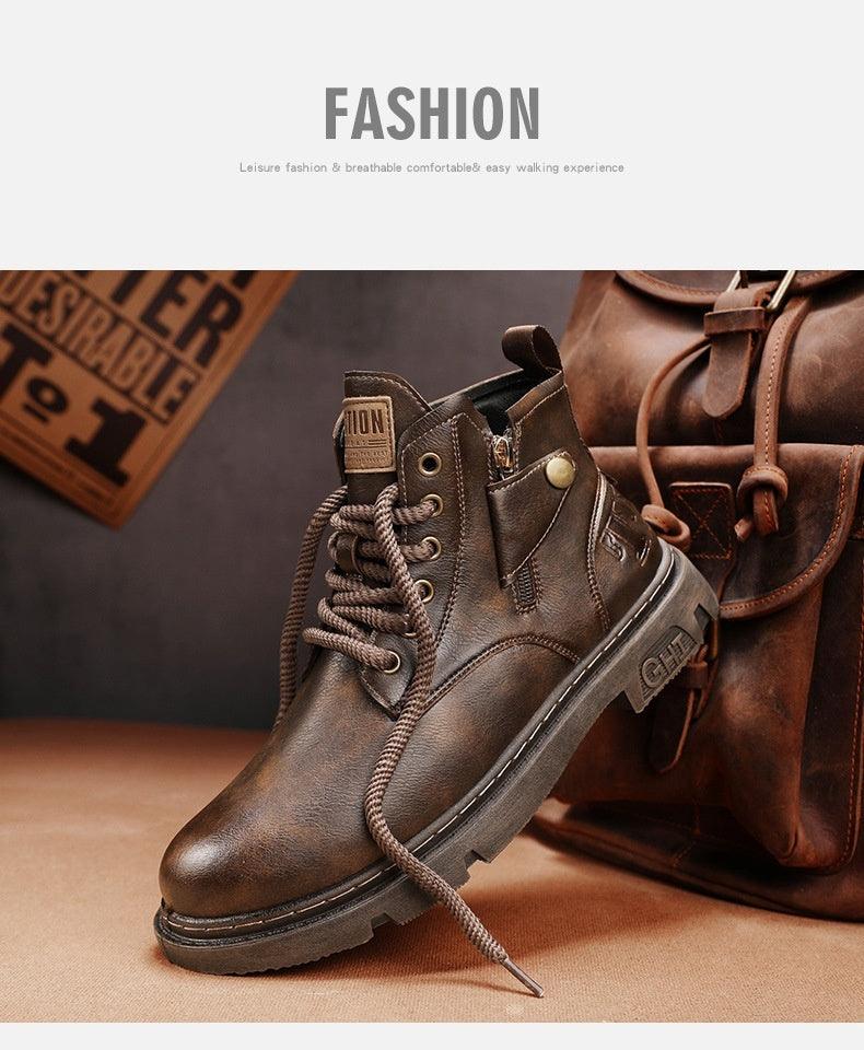 Retro British Style High Cut Martin Boots For Men - Hipster Collections