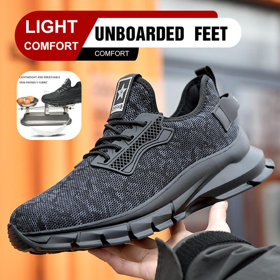 Camouflage Flying Woven Labor Protection Shoes With Steel Toe Caps - Hipster Collections