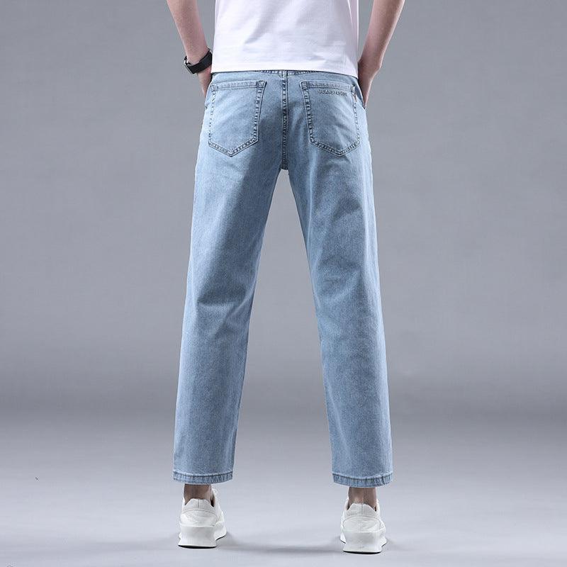 Men's Slim Fit Cropped Casual Light-colored Jeans - Hipster Collections
