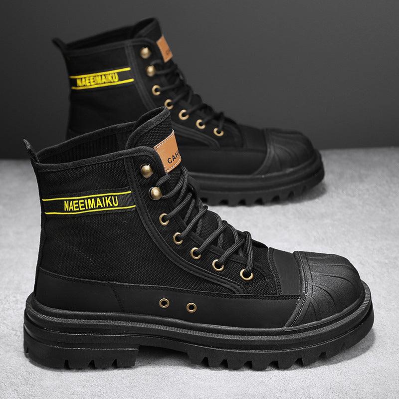 Thick-soled Canvas Casual Sports Men's All-match Work Motorcycle Boots - Hipster Collections