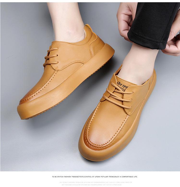 Breathable All-match Work Shoes Men's Leather Soft Bottom Casual Shoes - Hipster Collections
