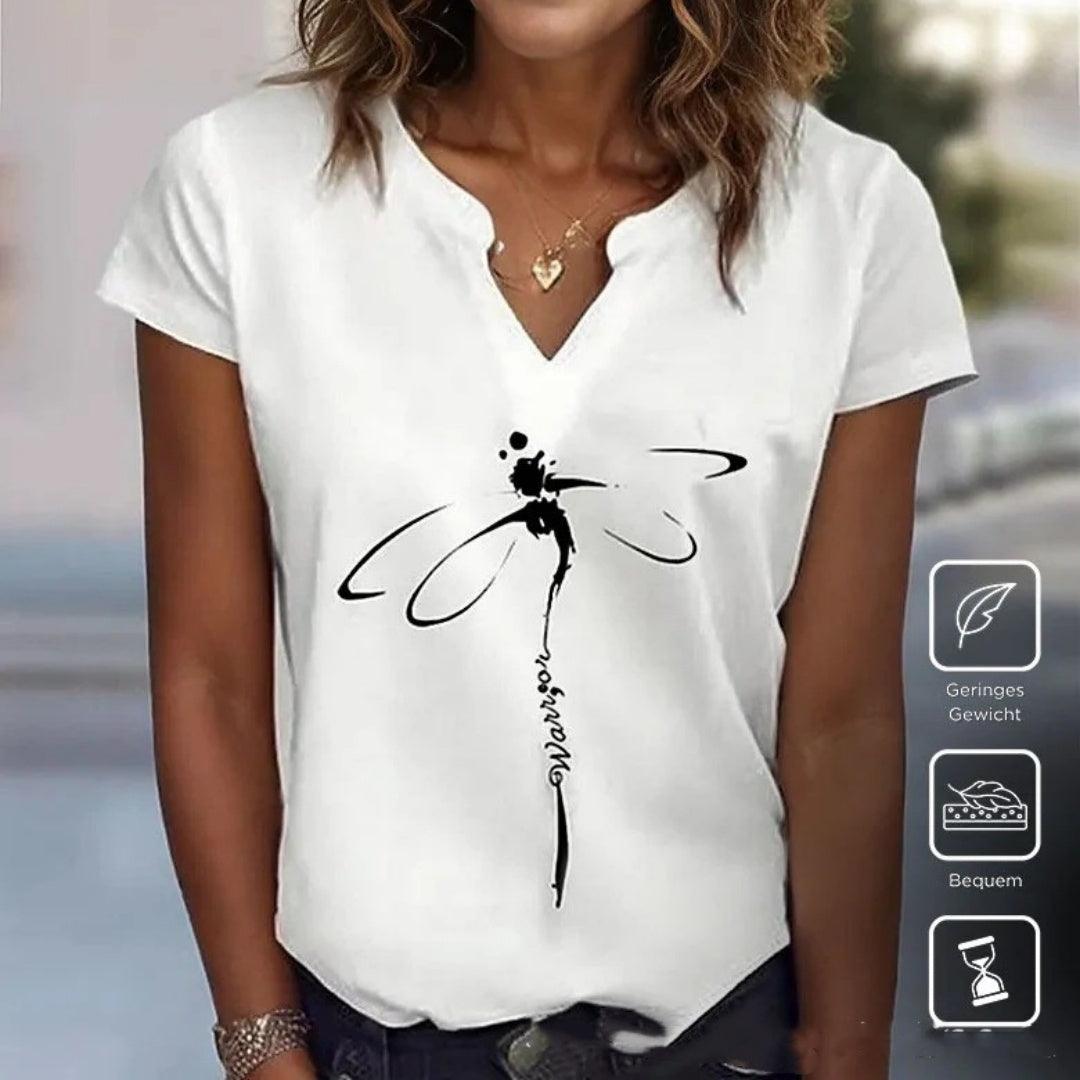 V-neck Spring And Summer Short Sleeve Solid Color Loose Top - Hipster Collections