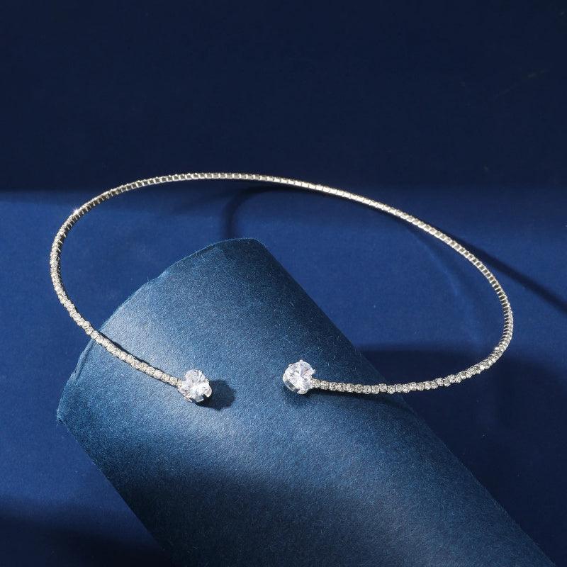 Rhinestone Heart Collar Necklace For Women - Hipster Collections