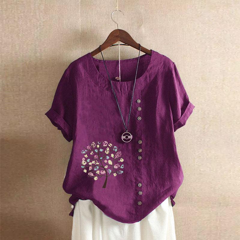 Women's Retro Plus Size Casual Loose Cotton-linen Shirt - Hipster Collections