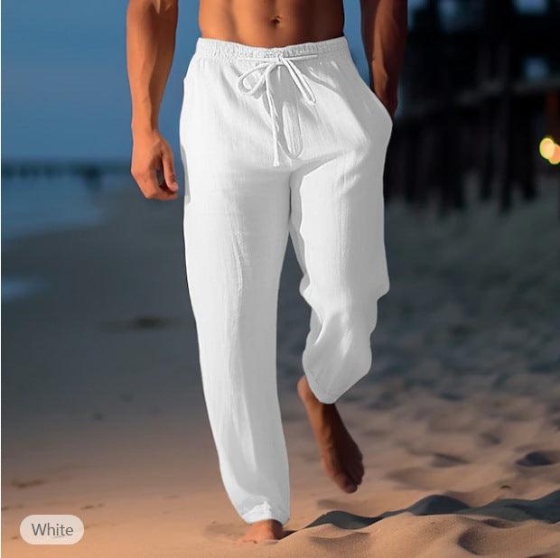 Beach Pants Drawstring Elastic Waist Straight Flat Comfortable Transparent - Hipster Collections