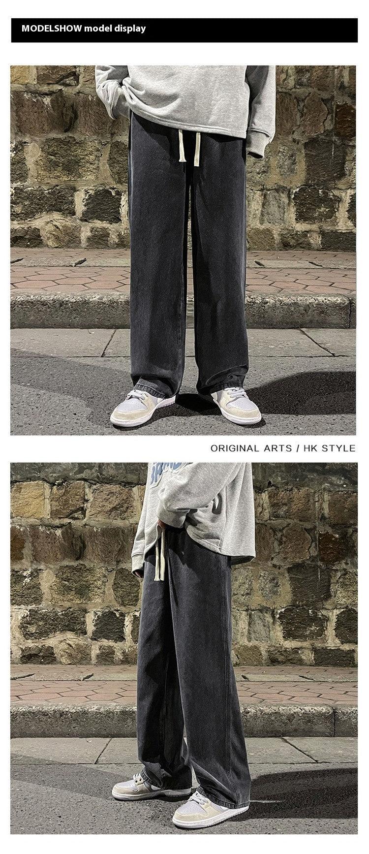 Men's Retro Washed Straight Loose Casual Jeans - Hipster Collections
