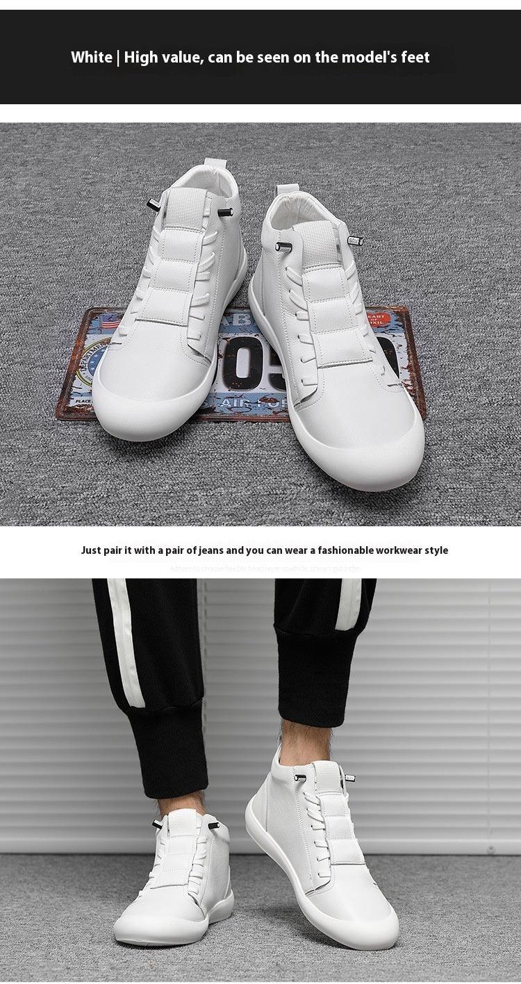 Men's Leather High-top Casual Ankle Boots - Hipster Collections