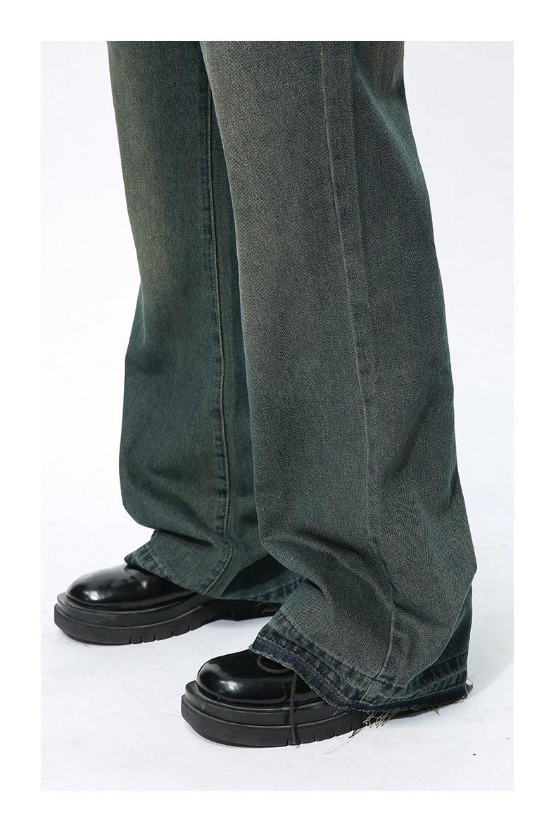 Vintage Distressed Hem Tassel Slightly Flared Jeans - Hipster Collections