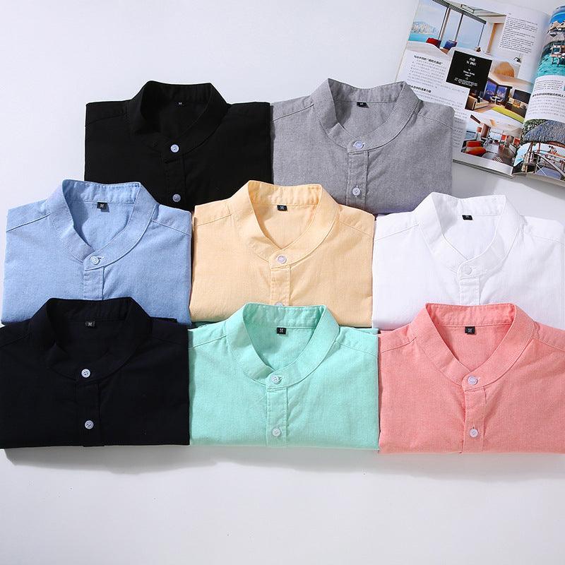 Spring And Autumn Thin Stand-up Collar Long-sleeved Men's Shirt - Hipster Collections