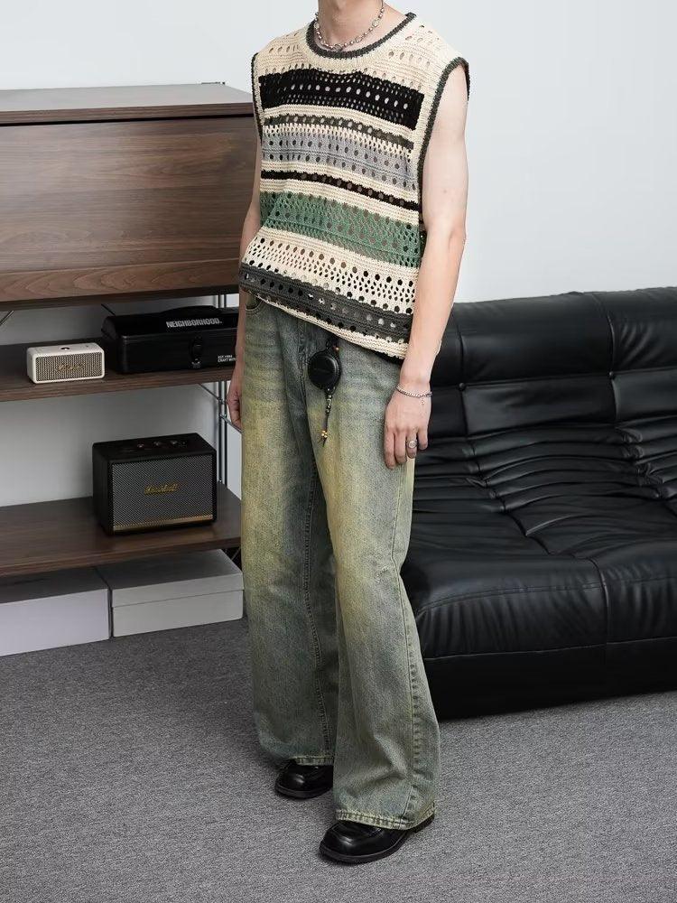 Loose All-match American Retro Distressed Wide-leg Jeans For Men - Hipster Collections