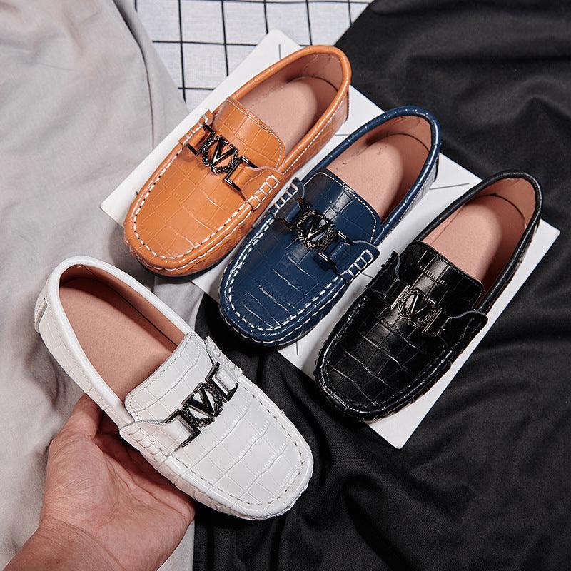 Children's Shoes Peas Shoes Children's Slip-on Leather Shoes - Hipster Collections