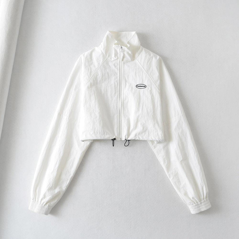 European And American Fashion Sports Style Stand Collar Zipper Cardigan Elastic Cuff Windproof Short Coat - Hipster Collections