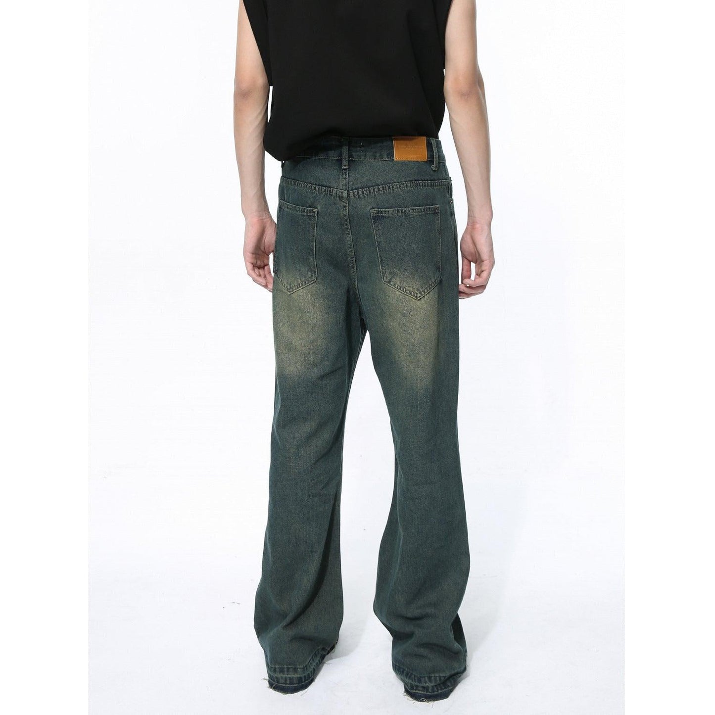 Vintage Distressed Hem Tassel Slightly Flared Jeans - Hipster Collections