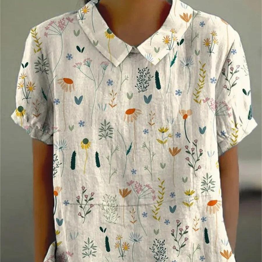 Ladies New Lapel Loose Casual Short-sleeved Top - Hipster Collections