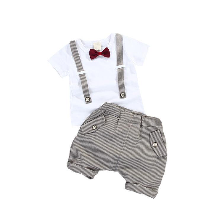 Summer Kids Boys Grey Gentleman Outfits - Hipster Collections