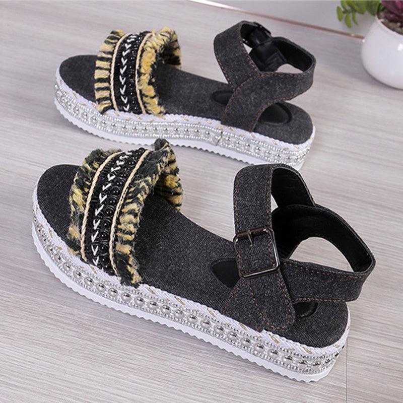Tassel Denim Sandals - Hipster Collections