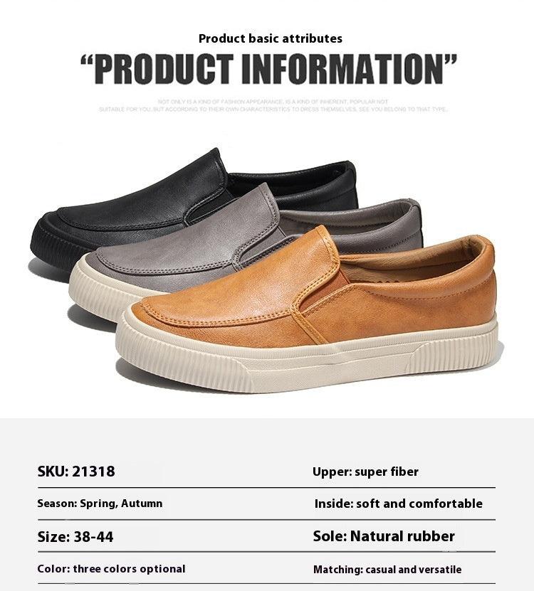 All-matching Men's Leather Shoes Breathable Casual Fashion Low-top Sneakers - Hipster Collections