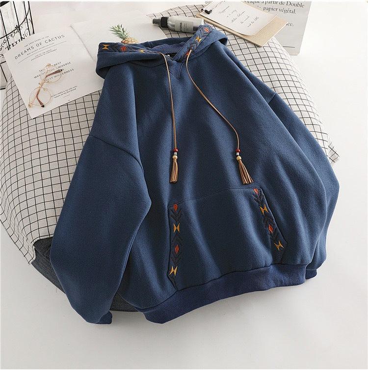 Hooded Korean Style Loose All-matching Top - Hipster Collections