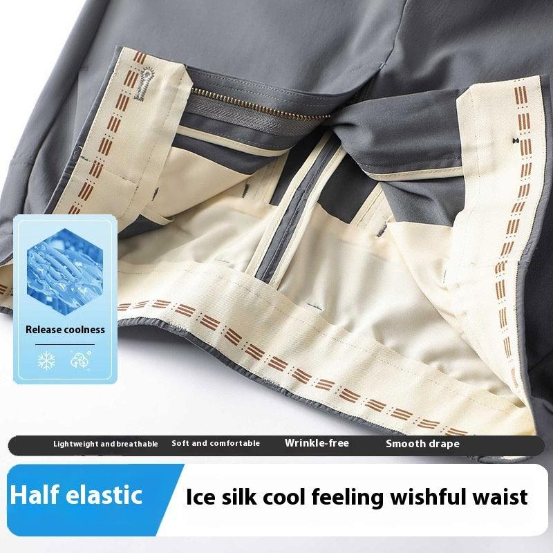 Thin Ruyi Waist Straight Business Casual Trousers Men's Summer Breathable Sun Protection - Hipster Collections