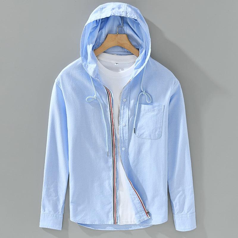 Cotton Hooded Shirt Coat American Casual Men - Hipster Collections