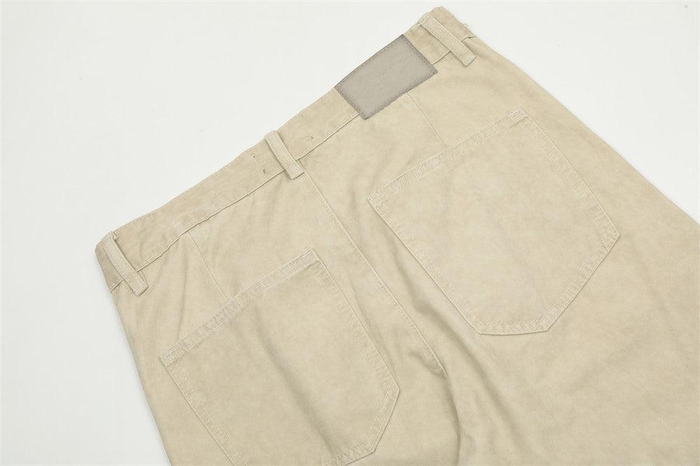 Washed Raw Edge Wide-leg Jeans Men - Hipster Collections