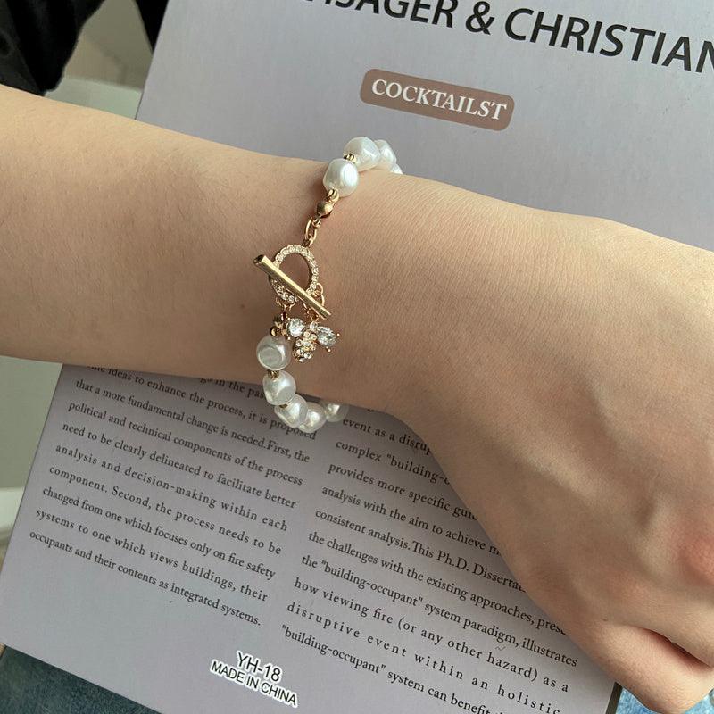 Natural Stone Pearl Pendant Bracelet For Woman - Hipster Collections