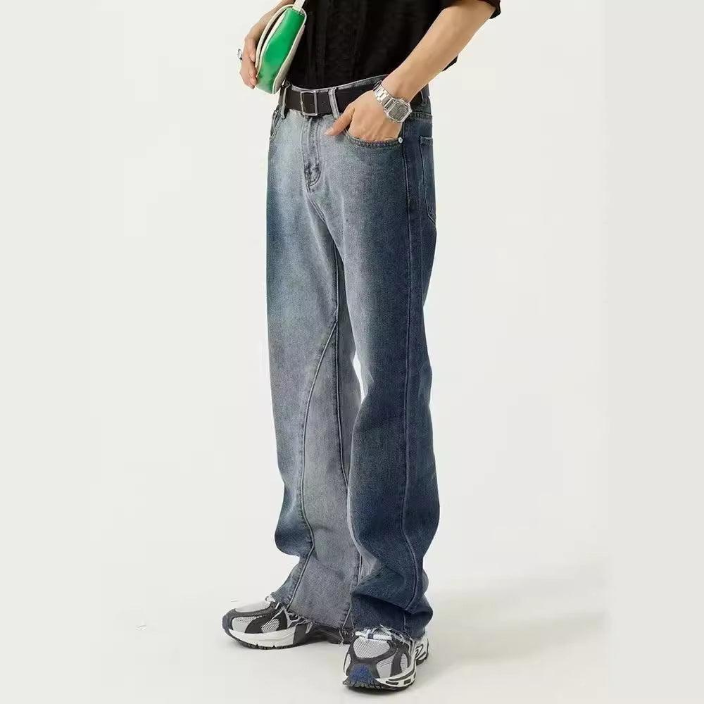 Retro Gradient Jeans Loose Flared Pants - Hipster Collections