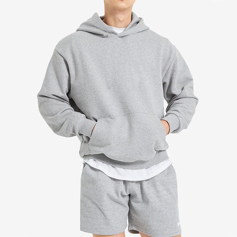 Terry Cotton Solid Color Sports Drop Shoulder Port Hoodie - Hipster Collections