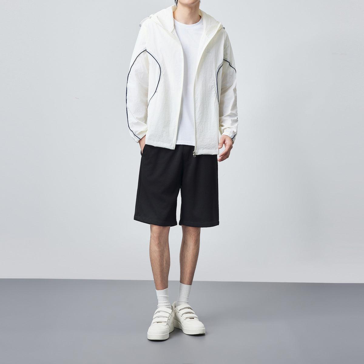 Contrast Color Braid Outdoor Sun-proof Clothes Hooded Loose - Hipster Collections