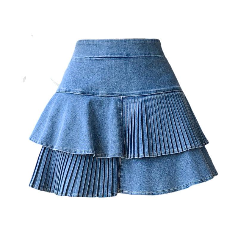 Elastic Waist Skirt Denim Cake - Hipster Collections
