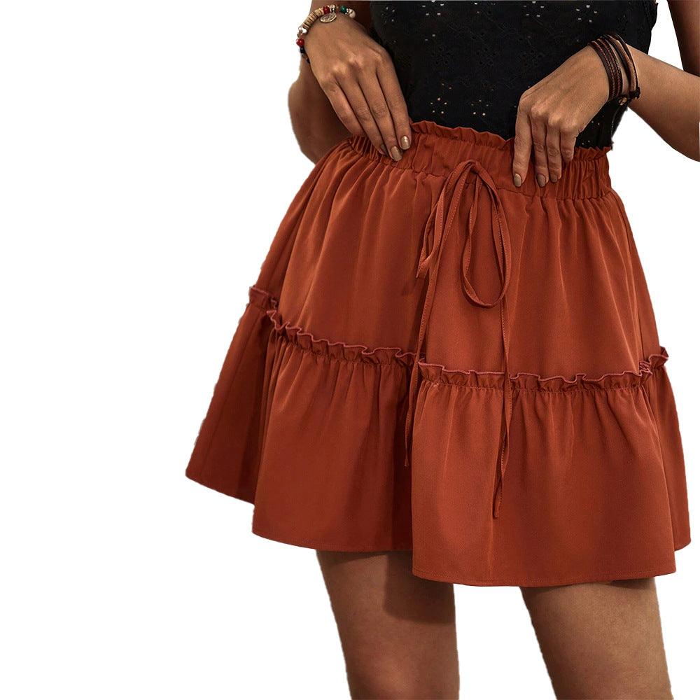 Women's Fashion Casual Solid Color Cake Skirt - Hipster Collections