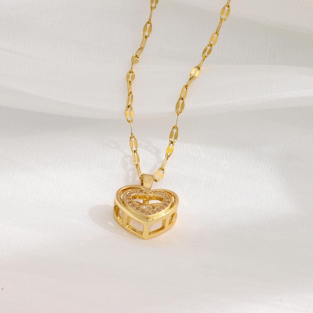 Double-layer Smart Love Pendant Titanium Steel Necklace - Hipster Collections