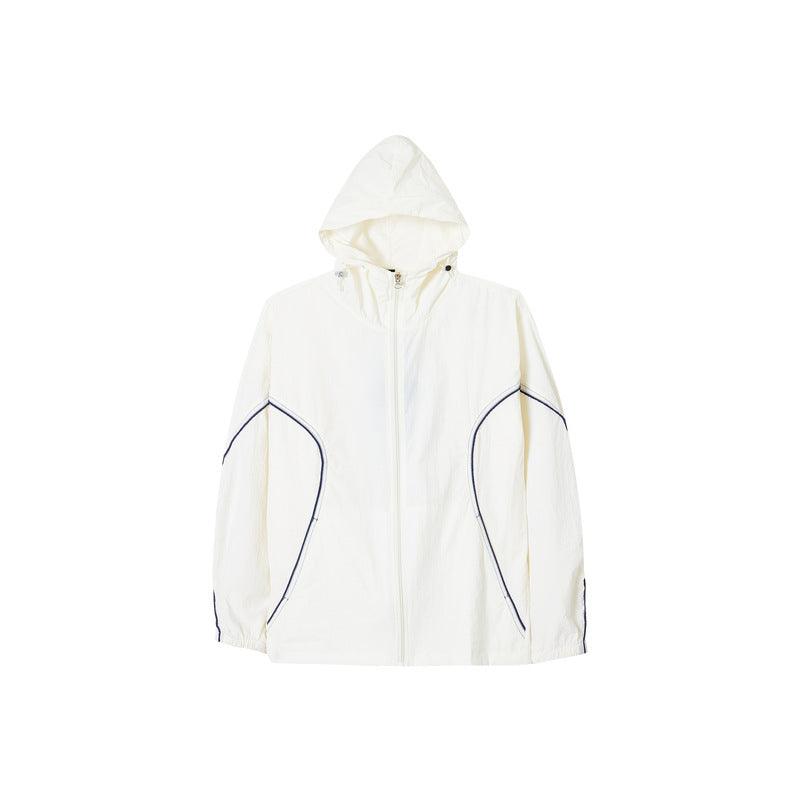 Contrast Color Braid Outdoor Sun-proof Clothes Hooded Loose - Hipster Collections