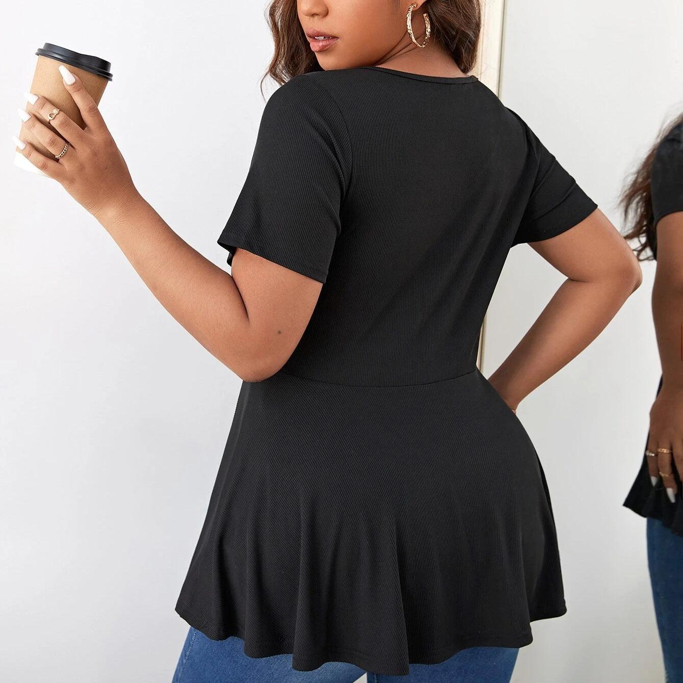 European And American Plus Size Short Sleeve Zipper Slim Fit T-shirt - Hipster Collections