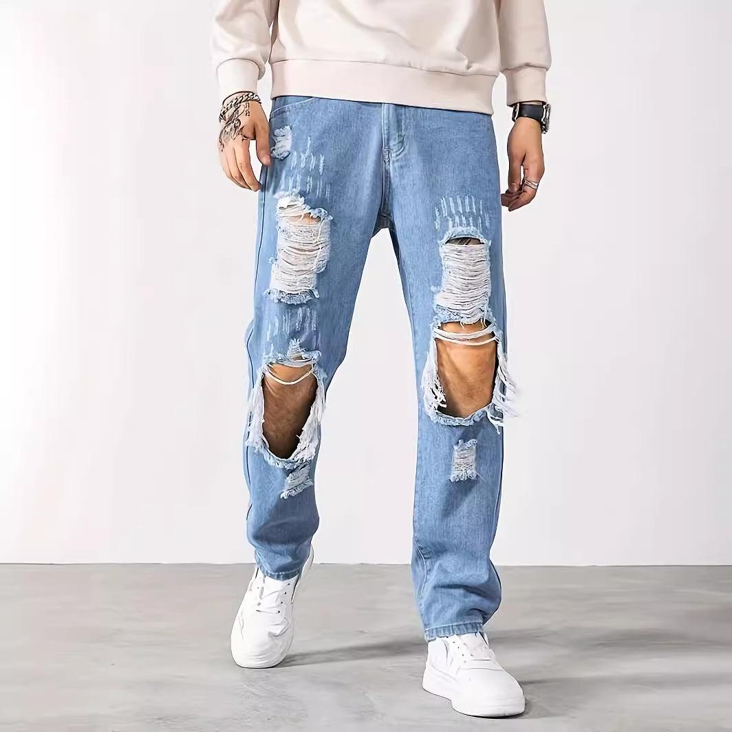 Ripped Men Fashion Brands Korean Style Scrape Cropped Pants - Hipster Collections