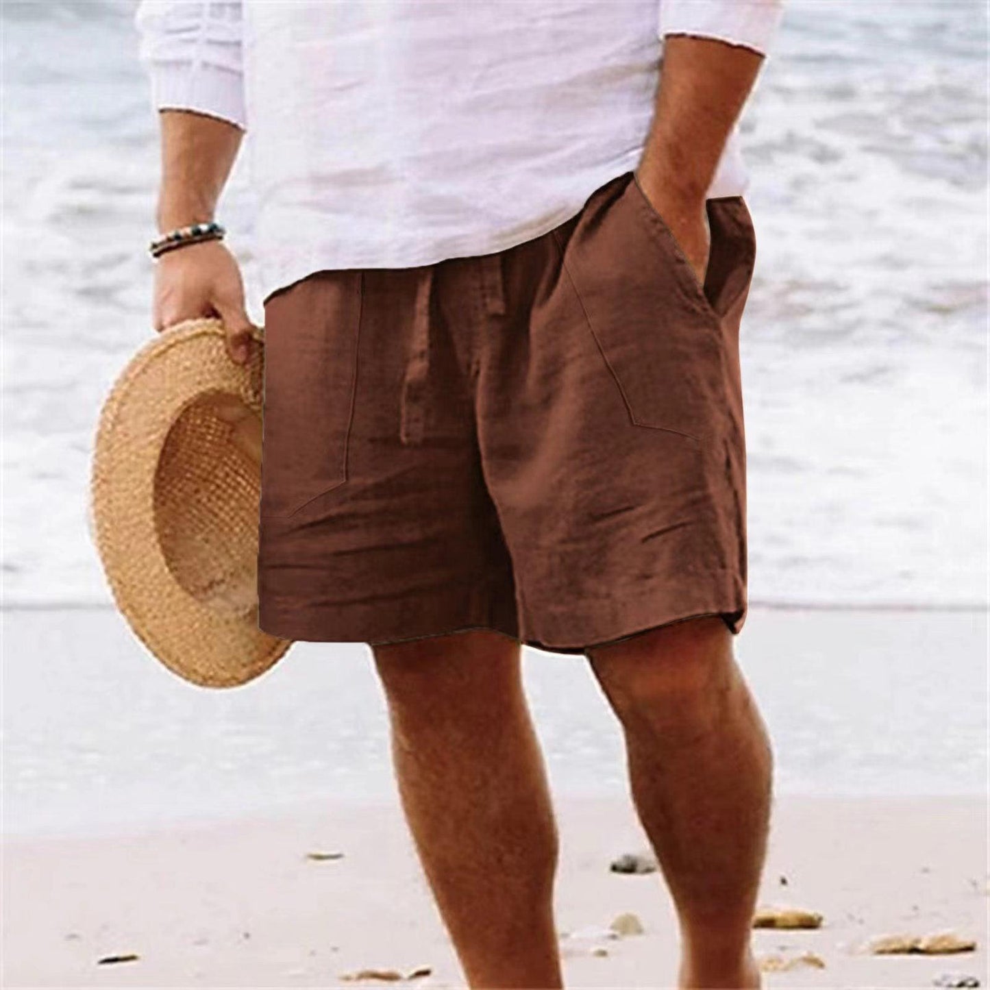 Men's Shorts Cotton And Linen Summer Drawstring Elastic - Hipster Collections
