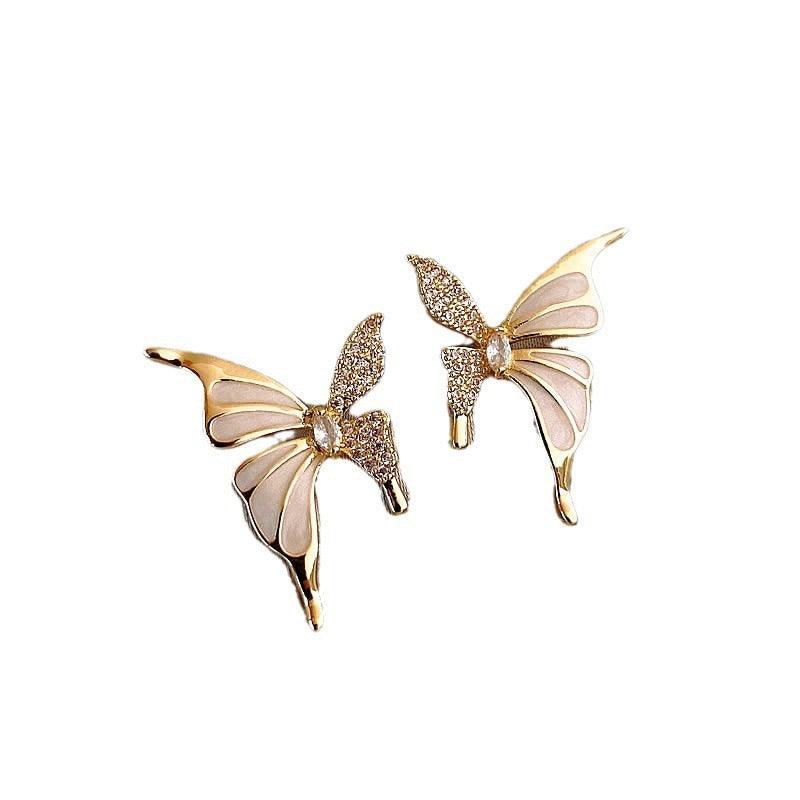 Rhinestone Dripped Butterflies Stud Earrings - Hipster Collections