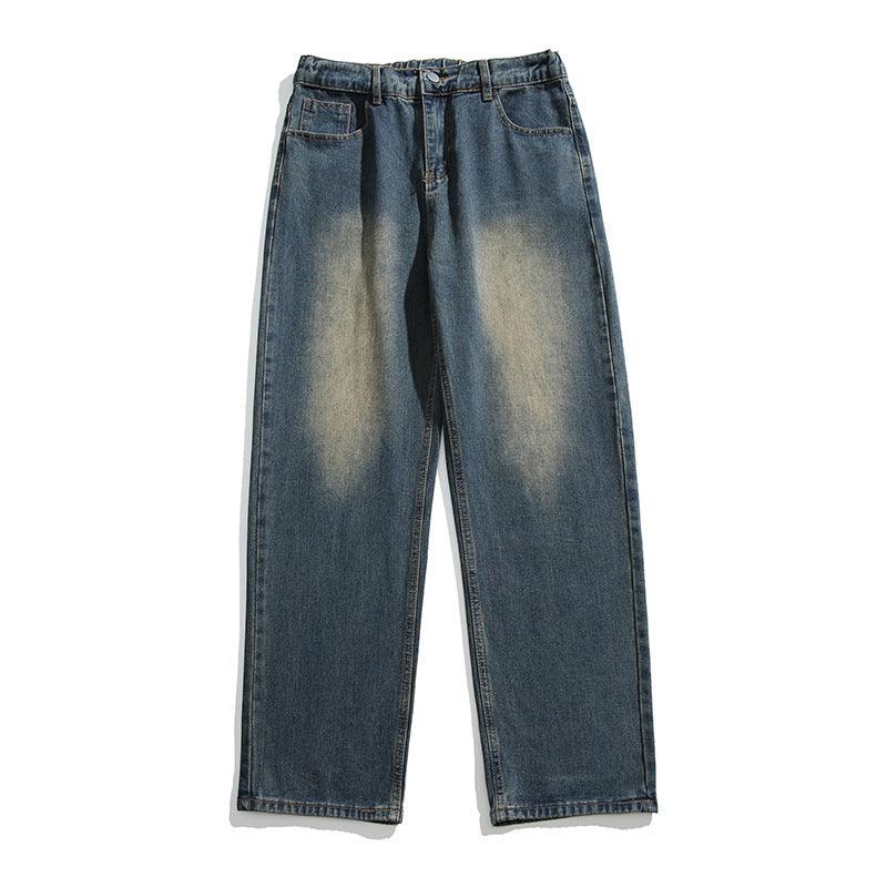 Washed Jeans Men's Spring American Wide Leg Leisure - Hipster Collections