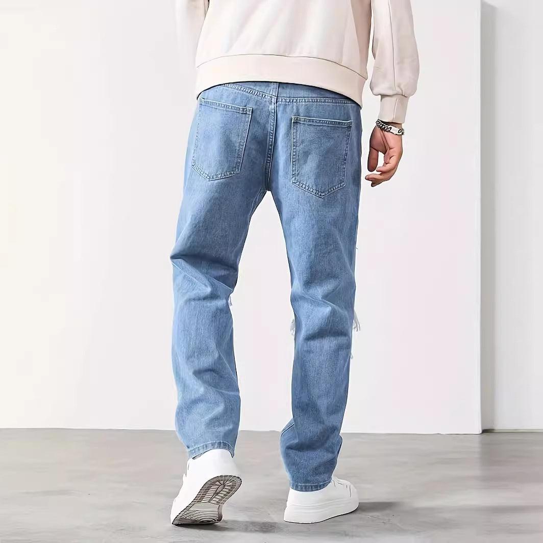 Ripped Men Fashion Brands Korean Style Scrape Cropped Pants - Hipster Collections