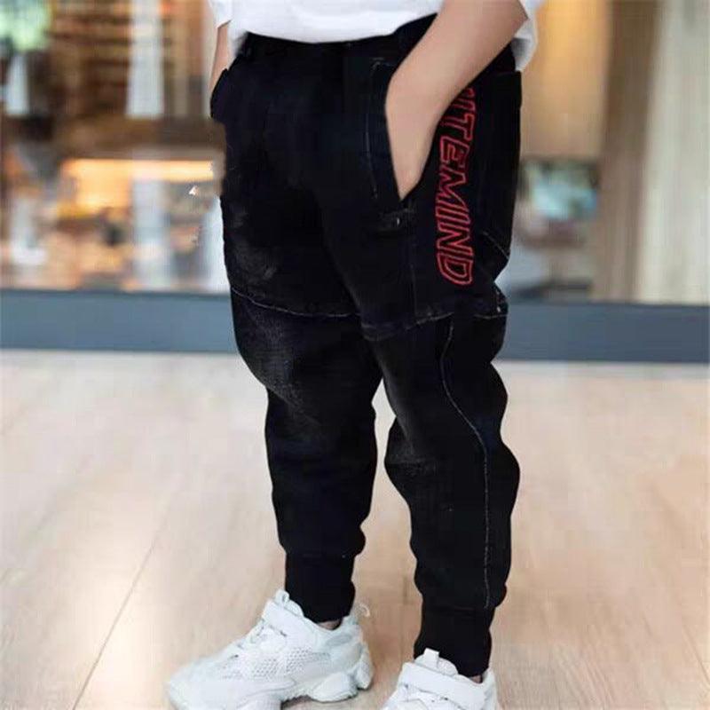 Kids Black Jeans Single Pants Spring And Autumn Boys Pants - Hipster Collections