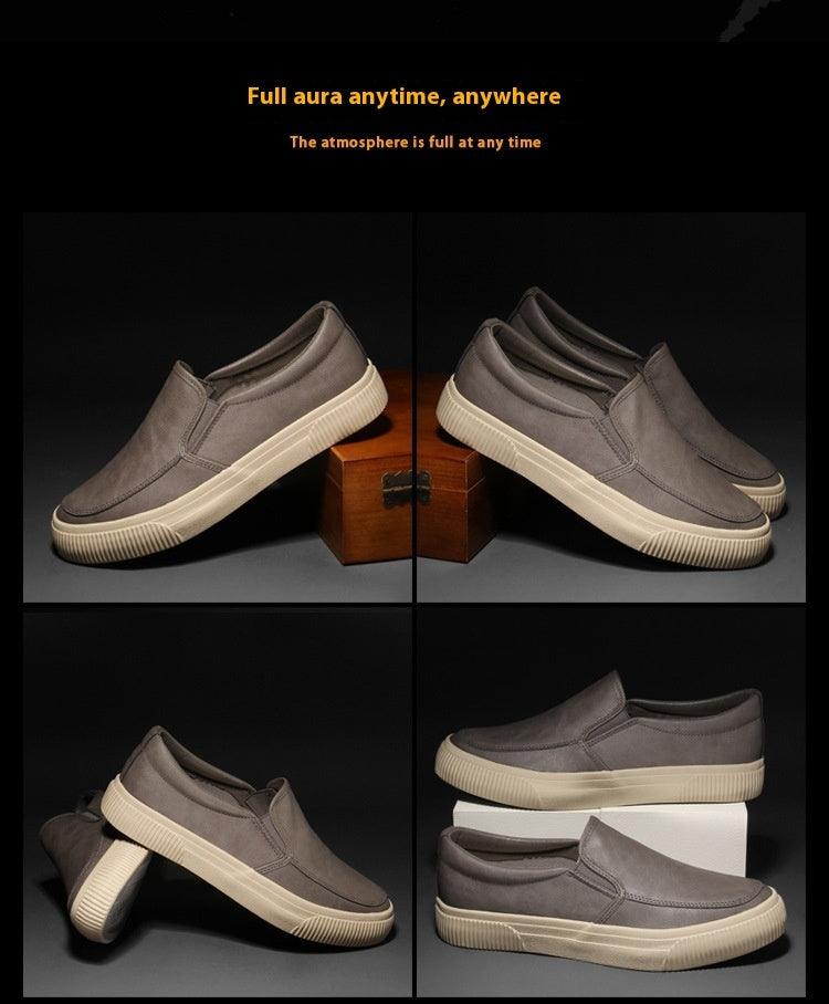 All-matching Men's Leather Shoes Breathable Casual Fashion Low-top Sneakers - Hipster Collections