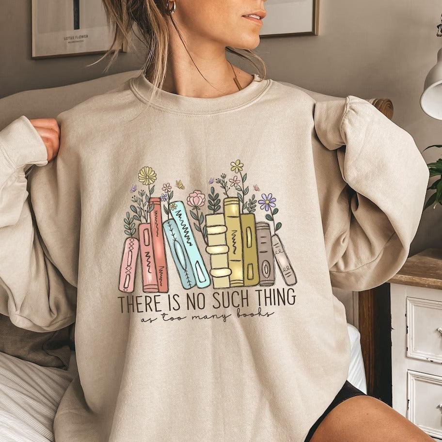 Book Flower Print Colored Cotton Women's Sweater - Hipster Collections