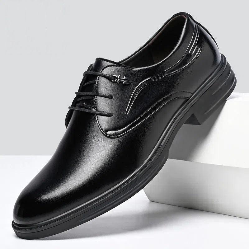 Men's Business Leather Shoes Men's Black Casual Genuine Cowhide Formal Wear Korean Fashion Shoes - Hipster Collections