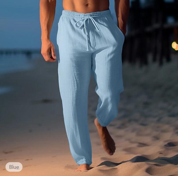 Beach Pants Drawstring Elastic Waist Straight Flat Comfortable Transparent - Hipster Collections