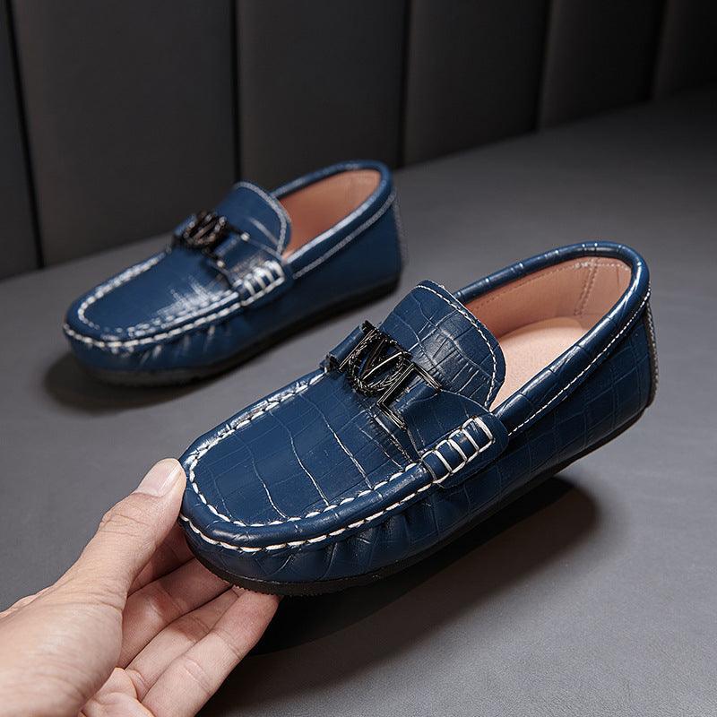 Children's Shoes Peas Shoes Children's Slip-on Leather Shoes - Hipster Collections