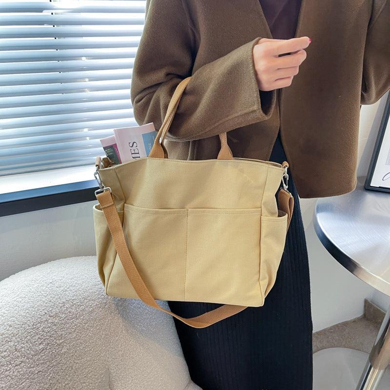 Women's Autumn Capacity Retro Simple Canvas Bag - Hipster Collections