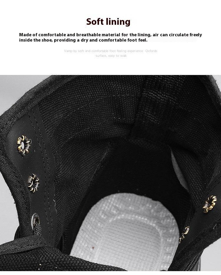 Thick-soled Canvas Casual Sports Men's All-match Work Motorcycle Boots - Hipster Collections