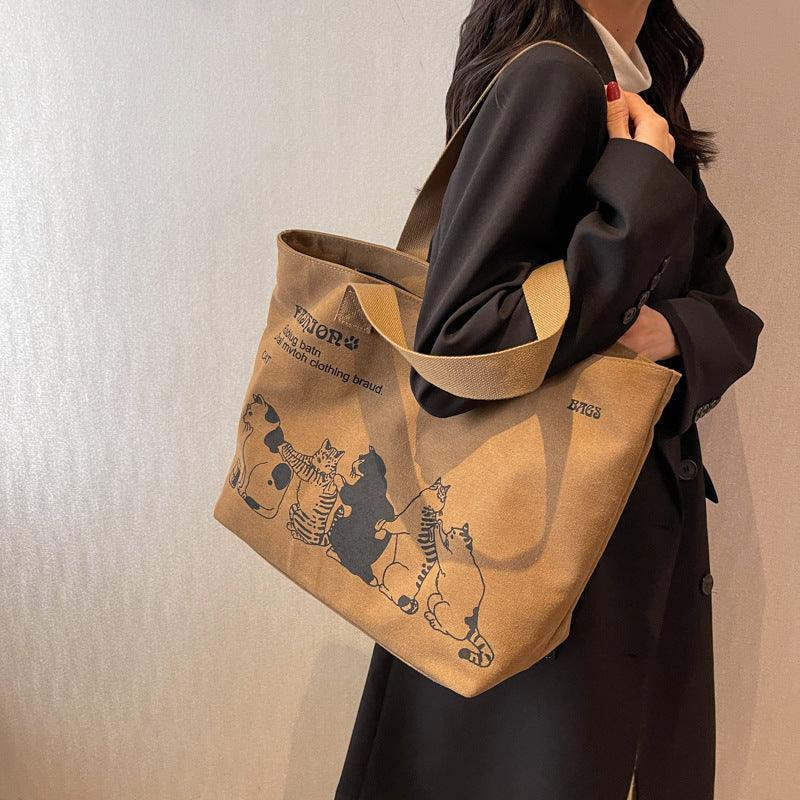 Leisure Commute Large Capacity Women's Canvas Shoulder Bag - Hipster Collections