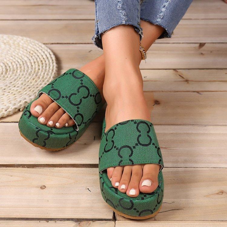 Thick-soled Flat Slippers For Women - Hipster Collections