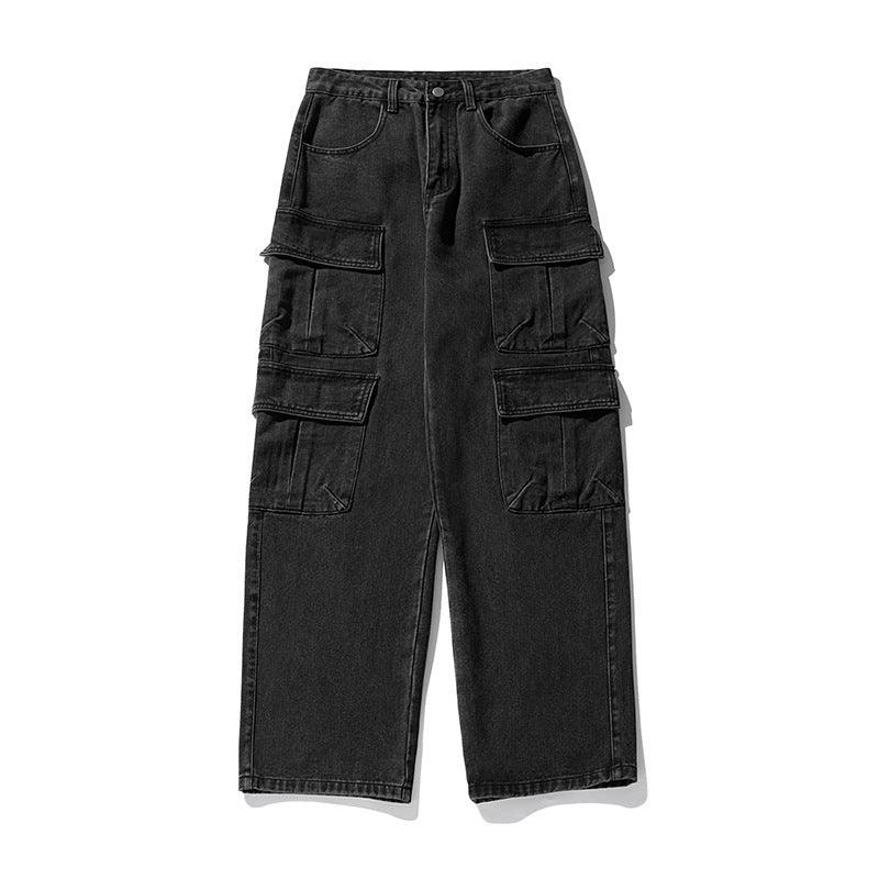 Workwear Multi-pocket Design Jeans Men's Distressed Washed Retro - Hipster Collections